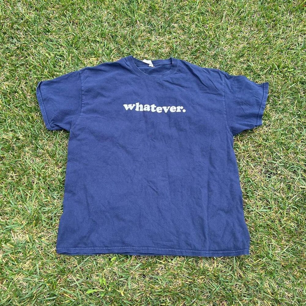 “whatever” navy tee mens size XL